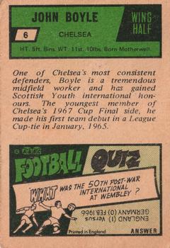 1969-70 A&BC Chewing Gum #6 John Boyle Back