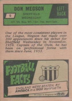 1969-70 A&BC Chewing Gum #9 Don Megson Back