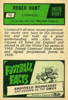 1969-70 A&BC Chewing Gum #12 Roger Hunt Back