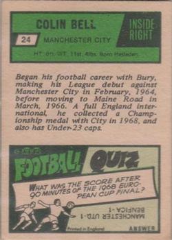 1969-70 A&BC Chewing Gum #24 Colin Bell Back