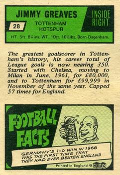 1969-70 A&BC Chewing Gum #28 Jimmy Greaves Back
