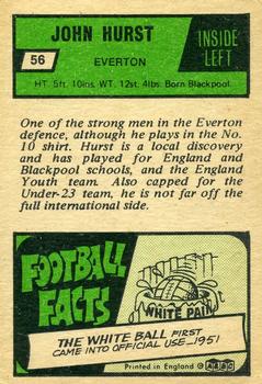 1969-70 A&BC Chewing Gum #56 John Hurst Back