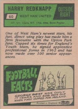 1969-70 A&BC Chewing Gum #60 Harry Redknapp Back