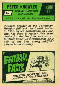 1969-70 A&BC Chewing Gum #62 Peter Knowles Back