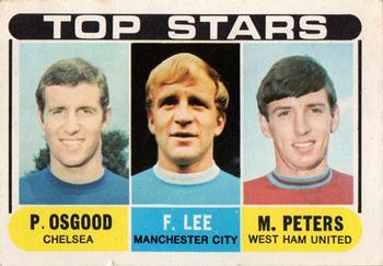 1969-70 A&BC Chewing Gum #NNO Top Stars (P. Osgood / F. Lee / M. Peters) Front