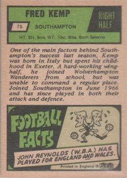 1969-70 A&BC Chewing Gum #75 Fred Kemp Back