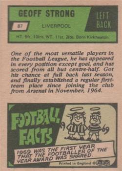 1969-70 A&BC Chewing Gum #87 Geoff Strong Back