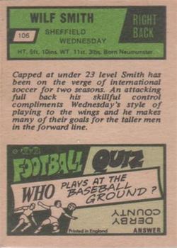1969-70 A&BC Chewing Gum #106 Wilf Smith Back