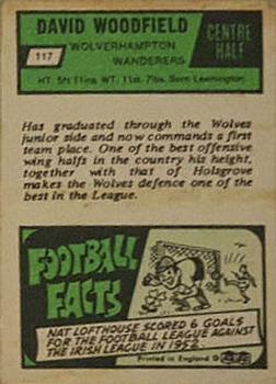 1969-70 A&BC Chewing Gum #117 David Woodfield Back