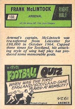 1969-70 A&BC Chewing Gum #132 Frank McLintock Back