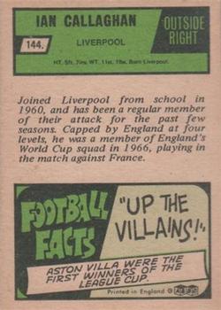 1969-70 A&BC Chewing Gum #144 Ian Callaghan Back