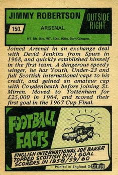 1969-70 A&BC Chewing Gum #150 Jimmy Robertson Back