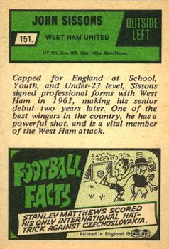 1969-70 A&BC Chewing Gum #151 John Sissons Back