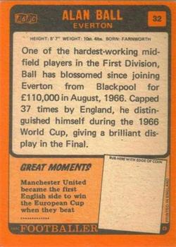 1970-71 A&BC Chewing Gum #32 Alan Ball Back