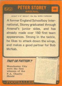 1970-71 A&BC Chewing Gum #43 Peter Storey Back