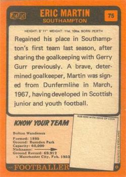 1970-71 A&BC Chewing Gum #75 Eric Martin Back