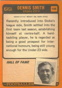 1970-71 A&BC Chewing Gum #106 Denis Smith Back