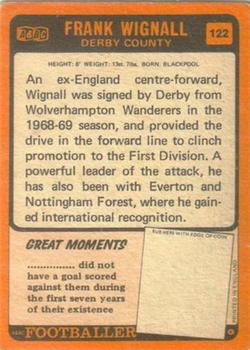 1970-71 A&BC Chewing Gum #122 Frank Wignall Back