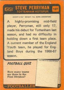 1970-71 A&BC Chewing Gum #127 Steve Perryman Back