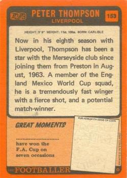 1970-71 A&BC Chewing Gum #153 Peter Thompson Back