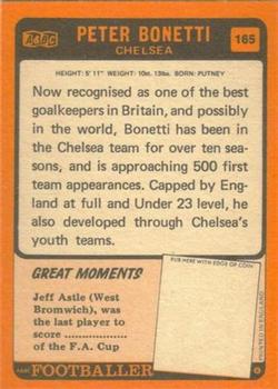 1970-71 A&BC Chewing Gum #165 Peter Bonetti Back