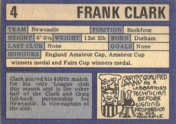 1973-74 A&BC Chewing Gum #4 Frank Clark Back
