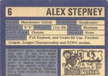 1973-74 A&BC Chewing Gum #6 Alex Stepney Back