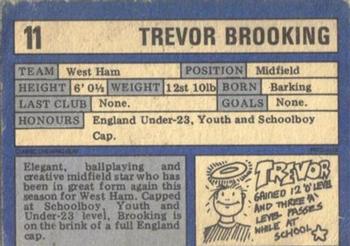 1973-74 A&BC Chewing Gum #11 Trevor Brooking Back