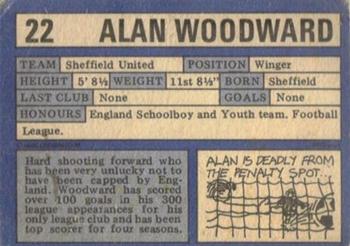 1973-74 A&BC Chewing Gum #22 Alan Woodward Back