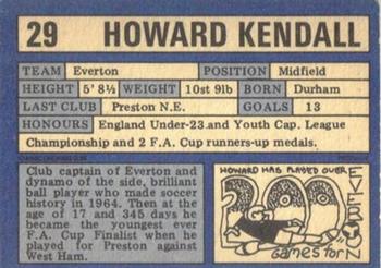 1973-74 A&BC Chewing Gum #29 Howard Kendall Back