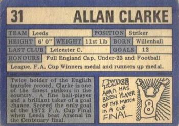 1973-74 A&BC Chewing Gum #31 Allan Clarke Back
