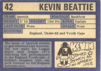 1973-74 A&BC Chewing Gum #42 Kevin Beattie Back