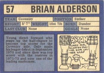 1973-74 A&BC Chewing Gum #57 Brian Alderson Back