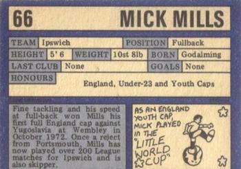 1973-74 A&BC Chewing Gum #66 Mick Mills Back