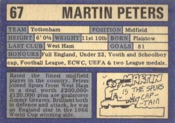 1973-74 A&BC Chewing Gum #67 Martin Peters Back