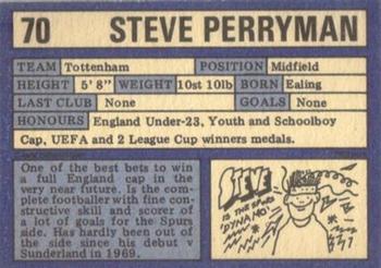 1973-74 A&BC Chewing Gum #70 Steve Perryman Back