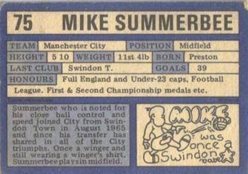1973-74 A&BC Chewing Gum #75 Mike Summerbee Back