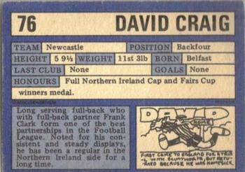 1973-74 A&BC Chewing Gum #76 David Craig Back