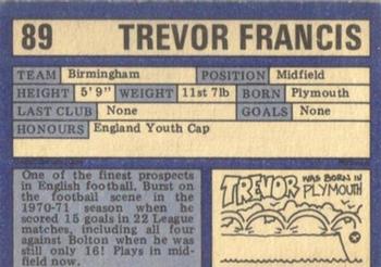1973-74 A&BC Chewing Gum #89 Trevor Francis Back