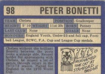 1973-74 A&BC Chewing Gum #98 Peter Bonetti Back