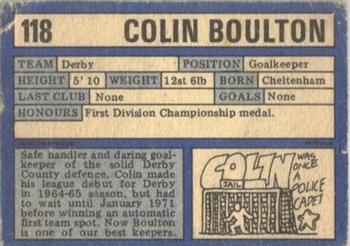 1973-74 A&BC Chewing Gum #118 Colin Boulton Back