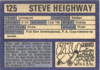 1973-74 A&BC Chewing Gum #125 Steve Heighway Back