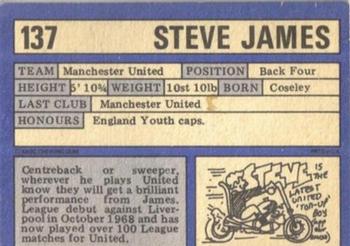 1973-74 A&BC Chewing Gum #137 Steve James Back