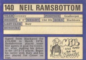1973-74 A&BC Chewing Gum #140 Neil Ramsbottom Back