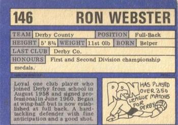 1973-74 A&BC Chewing Gum #146 Ron Webster Back