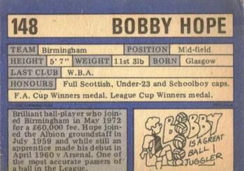 1973-74 A&BC Chewing Gum #148 Bobby Hope Back