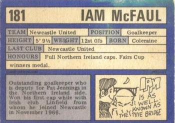 1973-74 A&BC Chewing Gum #181 Iam McFaul Back