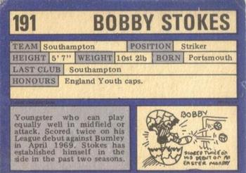 1973-74 A&BC Chewing Gum #191 Bobby Stokes Back