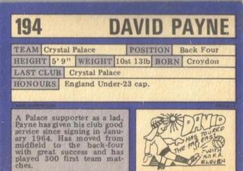 1973-74 A&BC Chewing Gum #194 David Payne Back