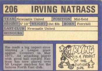 1973-74 A&BC Chewing Gum #206 Irving Nattrass Back